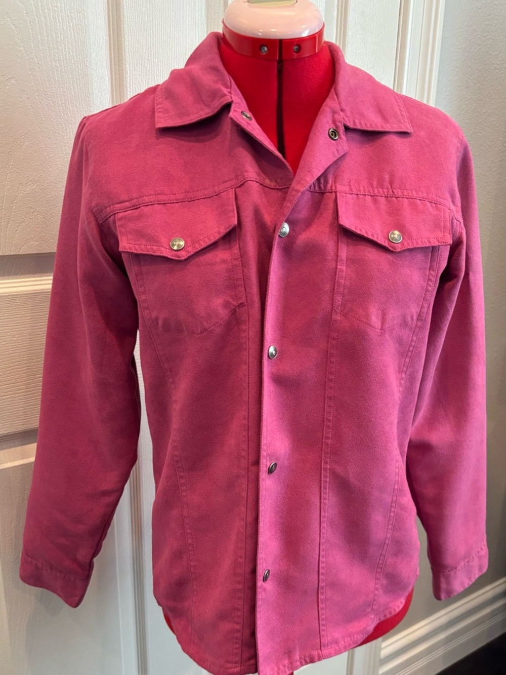 Chico's Hot Rose Button-Front Shirt Jacket